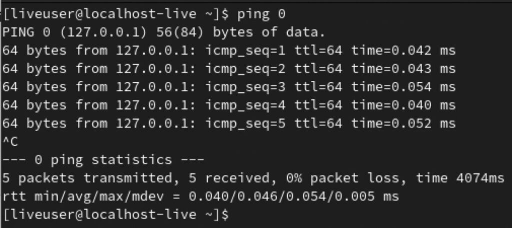linux ping